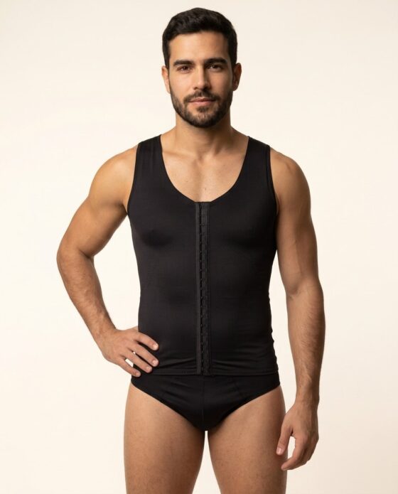 Camiseta regata masculina aberta com reforço nas costas, ref. 1009 RARC